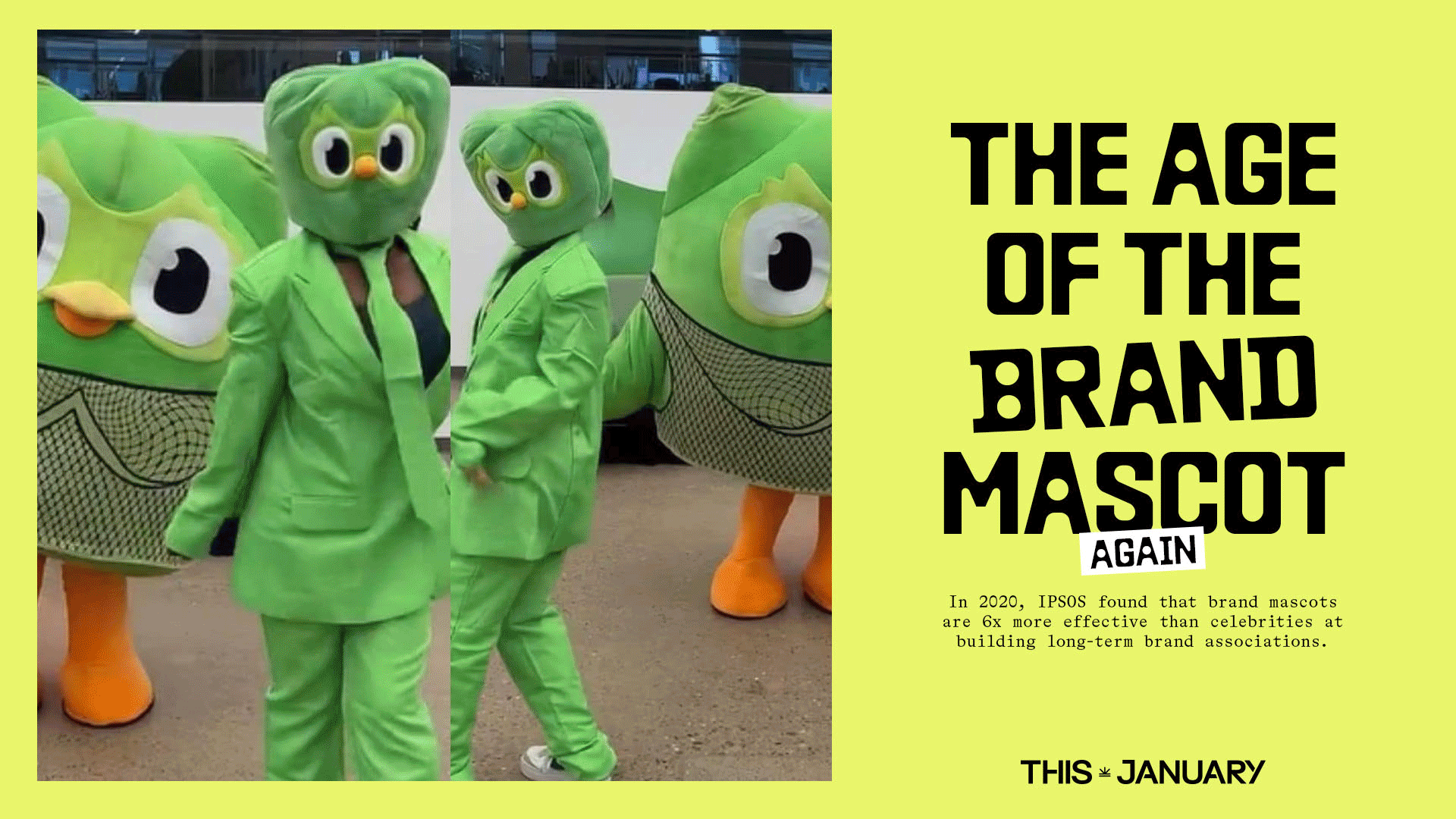 The age of the brand mascot title slide by this january